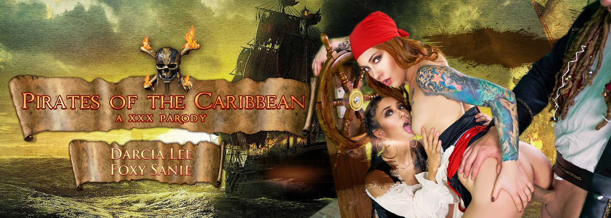 Pirates of the Caribbean (A Porn Parody) - VR Video, Starring: Foxy Sanie, Darce Lee