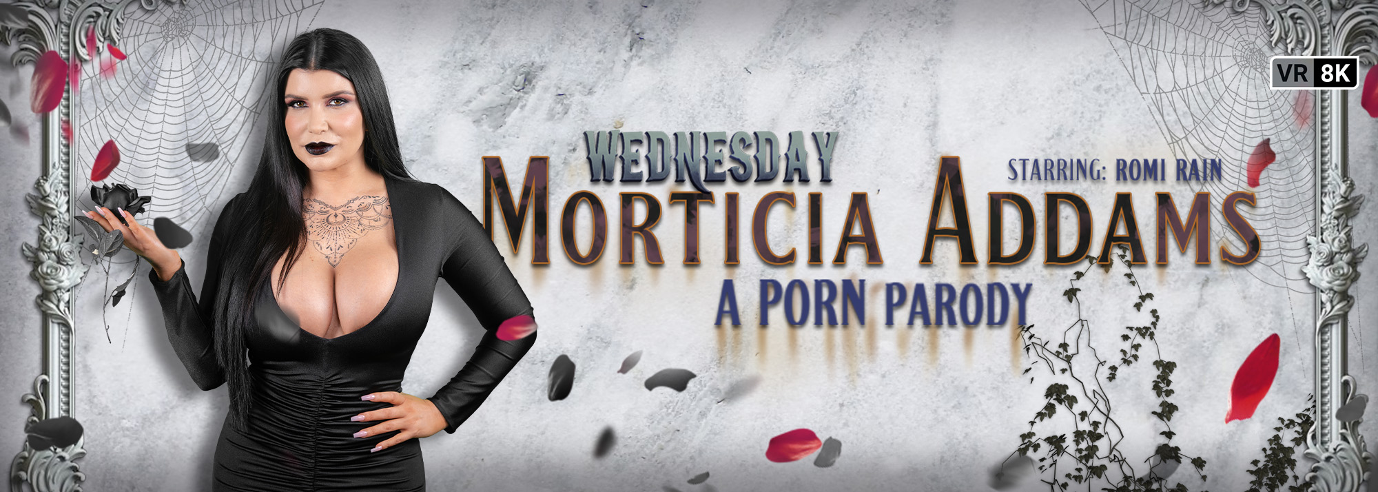 Wednesday: Morticia Addams (A Porn Parody) - VR Video, Starring: Romi Rain