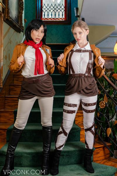 Attack on Titan: Mikasa Ackerman & Historia Reiss (A Porn Parody) cosplay 5k vr sex video