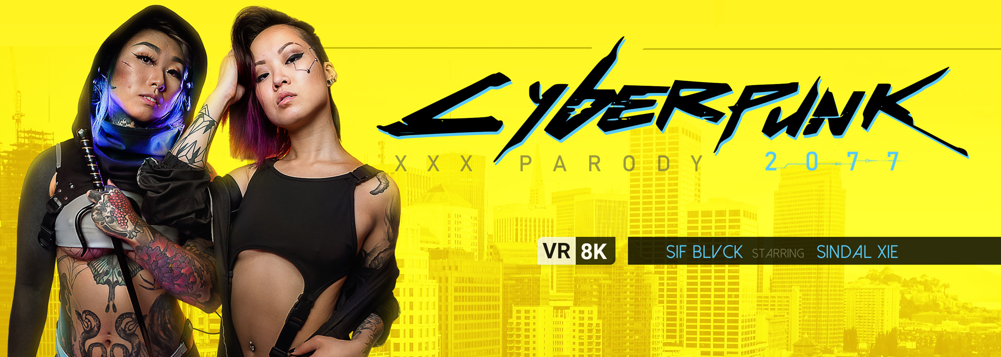 Cyberpunk 2077 XXX Parody - VR Video, Starring: Sindal Xie, Sif Blvck