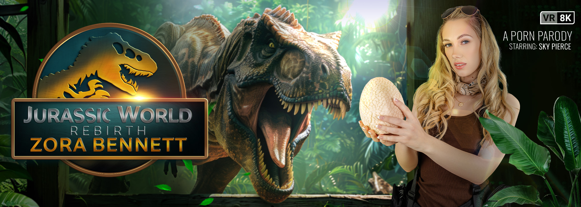 Jurassic World. Rebirth: Zora Bennett (A Porn Parody) - VR Video, Starring: Sky Pierce