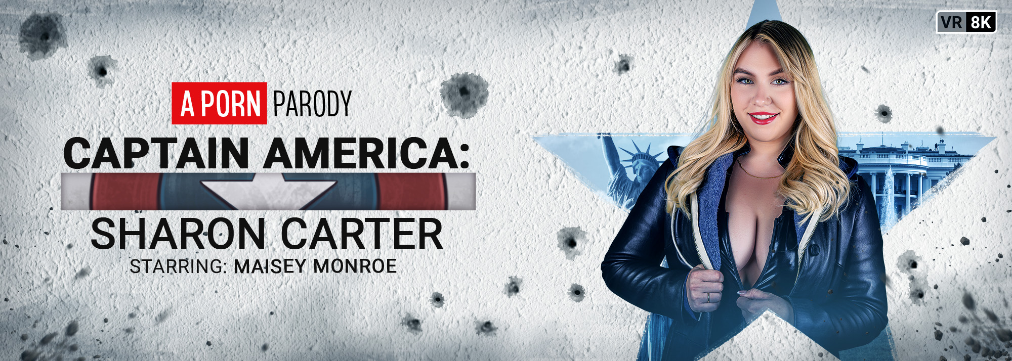 Captain America: Sharon Carter (A Porn Parody) - VR Video, Starring: Maisey Monroe
