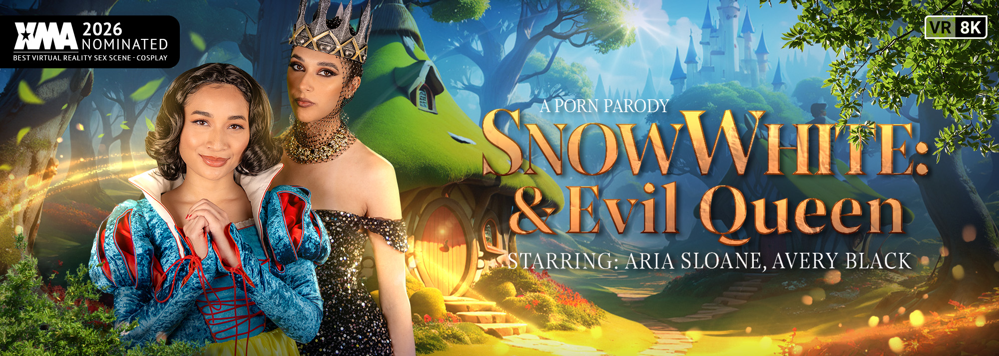 Snow White & Evil Queen (A Porn Parody) - VR Video, Starring: Avery Black, Aria Sloane